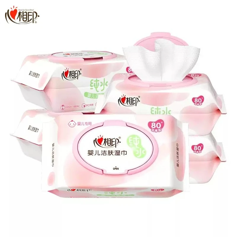 Affordable Household Wet Wipes 80 Sheets Pure Water Soft Thick Fabric Multi Use for Hand Face Gentle Skin Cleansing Tissues