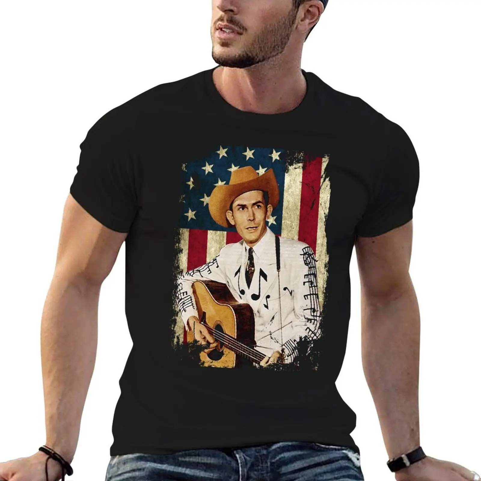 

Vintage Men Mens Hank Williams T-Shirt anime tshirt t shirts for man graphic vintage T-Shirt