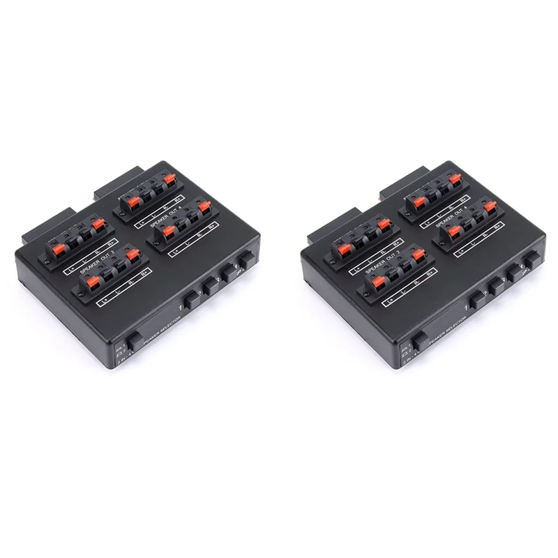 

A97I-2X SP-24 Mini 2-In-4-OUT Stereo Audio Selector Amplifier Switcher Box Speaker Splitter