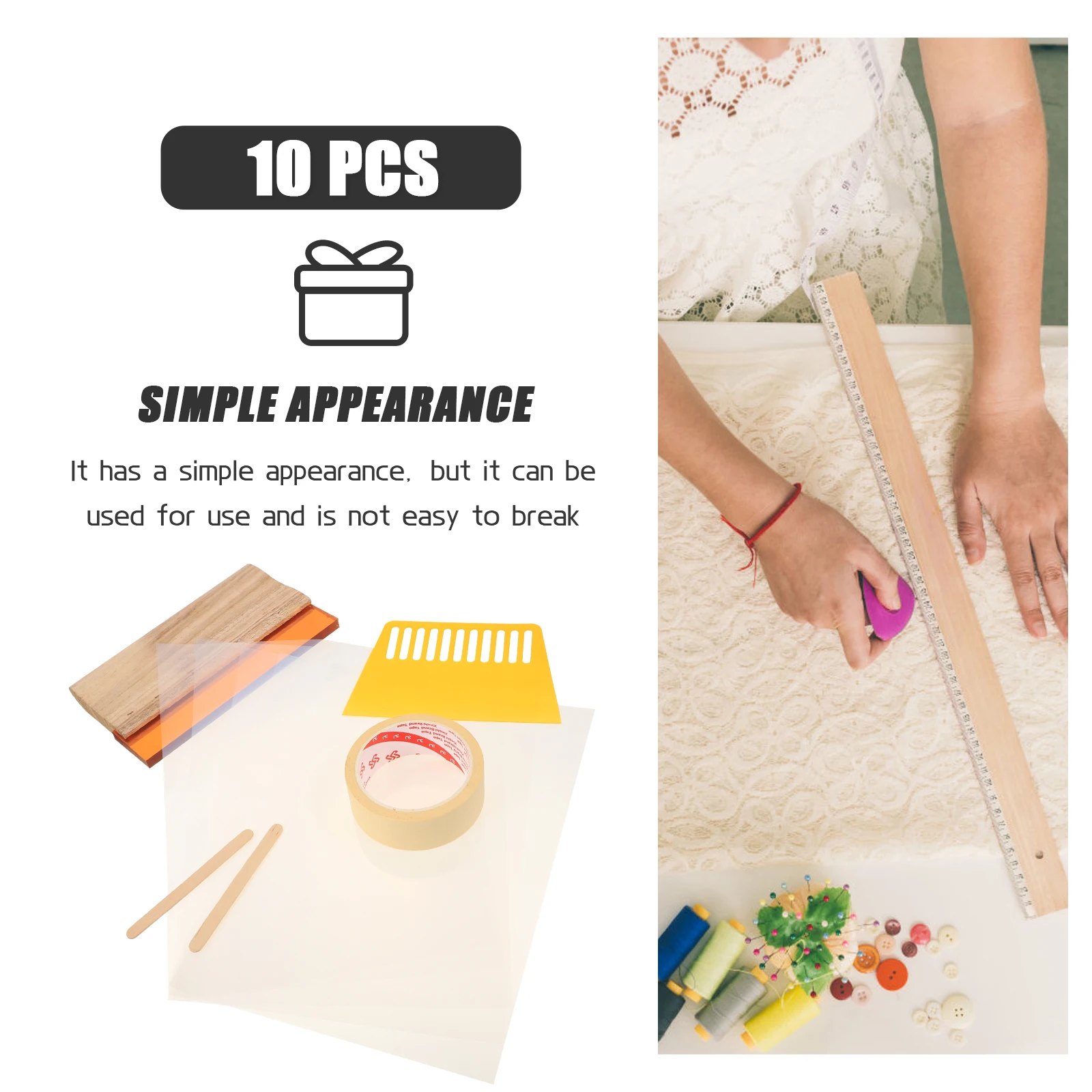 

Screen Printing Kit Wood Ink Squeegee Scraper DIY Fabric Starter Tool Long Lasting Quality Materials Practical Use Screen Board