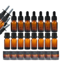 10pcs 10ml Amber Empty Dropper Bottle Glass Aromatherapy Liquid Pipette Bottle Travel Refillable Bottles Jars for Essential Oil