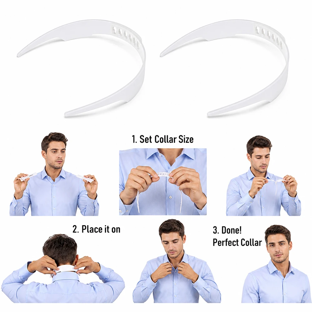Adjustable Shirt Collar Support Shaper Collar Stays Bundle Kit Collar Stays Shirt Anti-roll Fixed Shaper Slick Clothes Accessory
