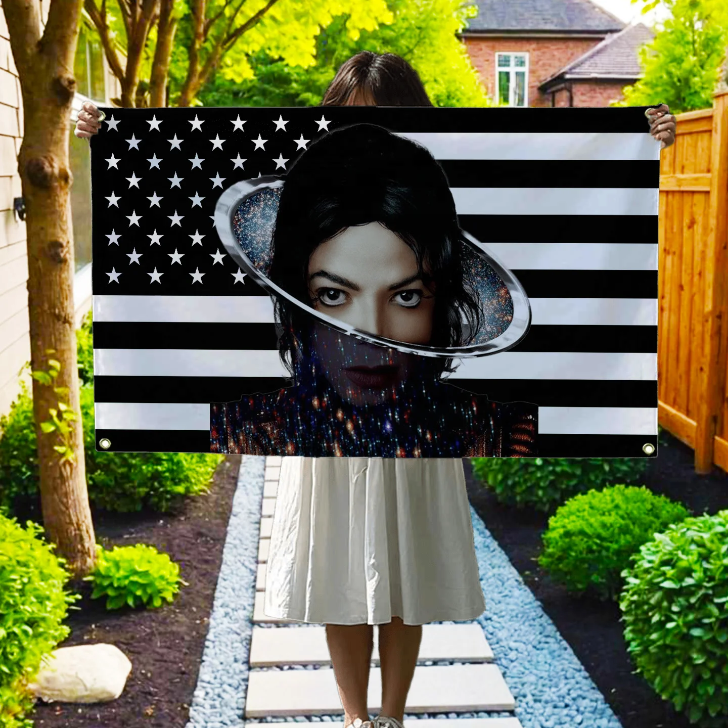 J-Jackson Black American Flag M-Michael Singer Tapestry Custom Flags for Bedrooms Decoration Garage Outdoor Decor Advertising