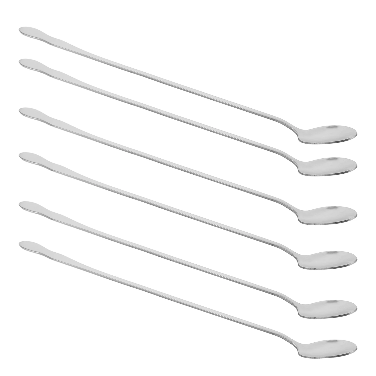 

6 PCS Mixing Spoon Extended Handle Stainless Steel Spoons Cocktail Iced Teaspoon