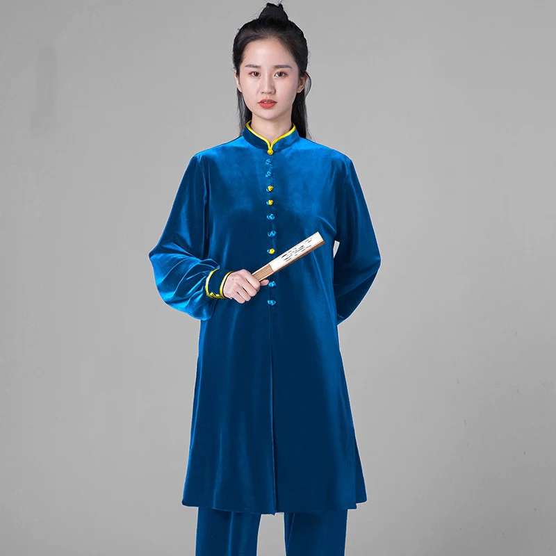 Kun Master Thicken Velvet Taichi Uniform Winter Martial Arts Suit Kung Fu Clothes Taiji Unisex