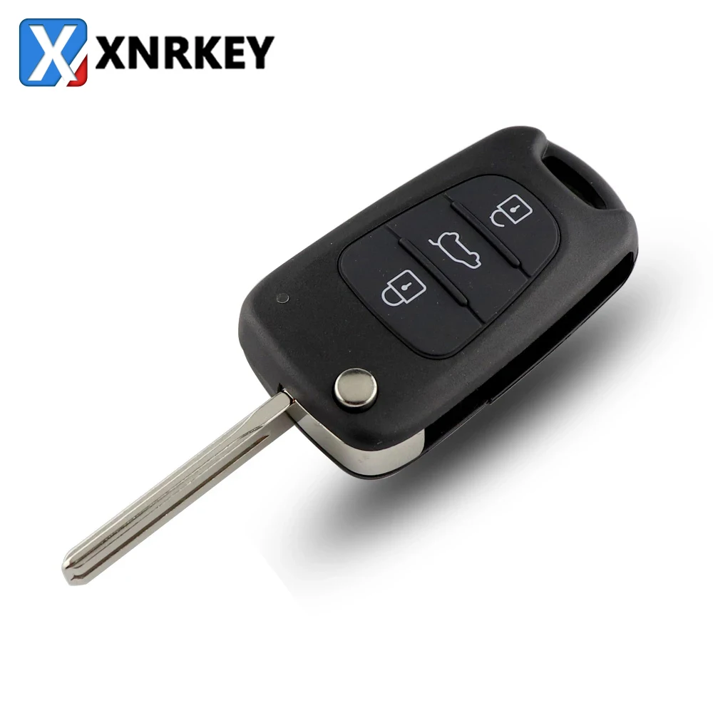 

XNRKEY 3 Button Flip Remote Car Key Shell for Hyundai Avante I20 I30 IX35 for Kia Car Key Case Cover with TOY40 Blade