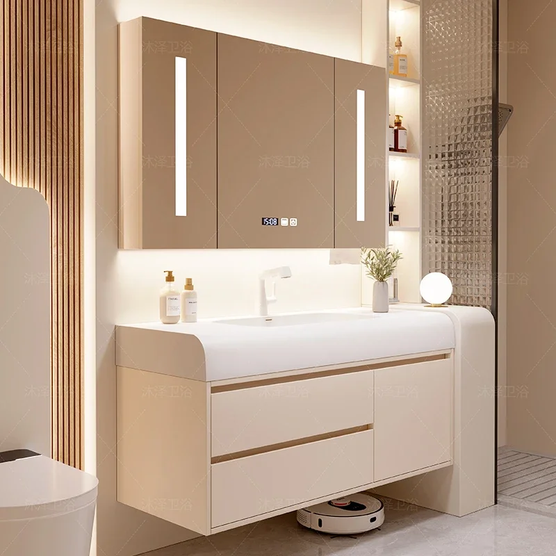 Badezimmer-Sets, komplette Möbelsets, komfortabel mit Schubladen, Aufbewahrungsschrank, Waschtisch mit Waschbecken, Regale, Unterschrank für das Badezimmer