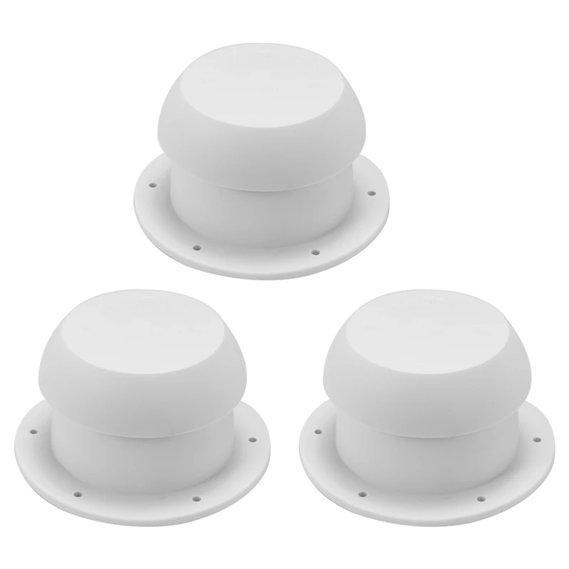 3X Round Mushroom Head Shape Ventilation Cap For Rv Accessories Top Mounted Round Exhaust Outlet Vent Cap