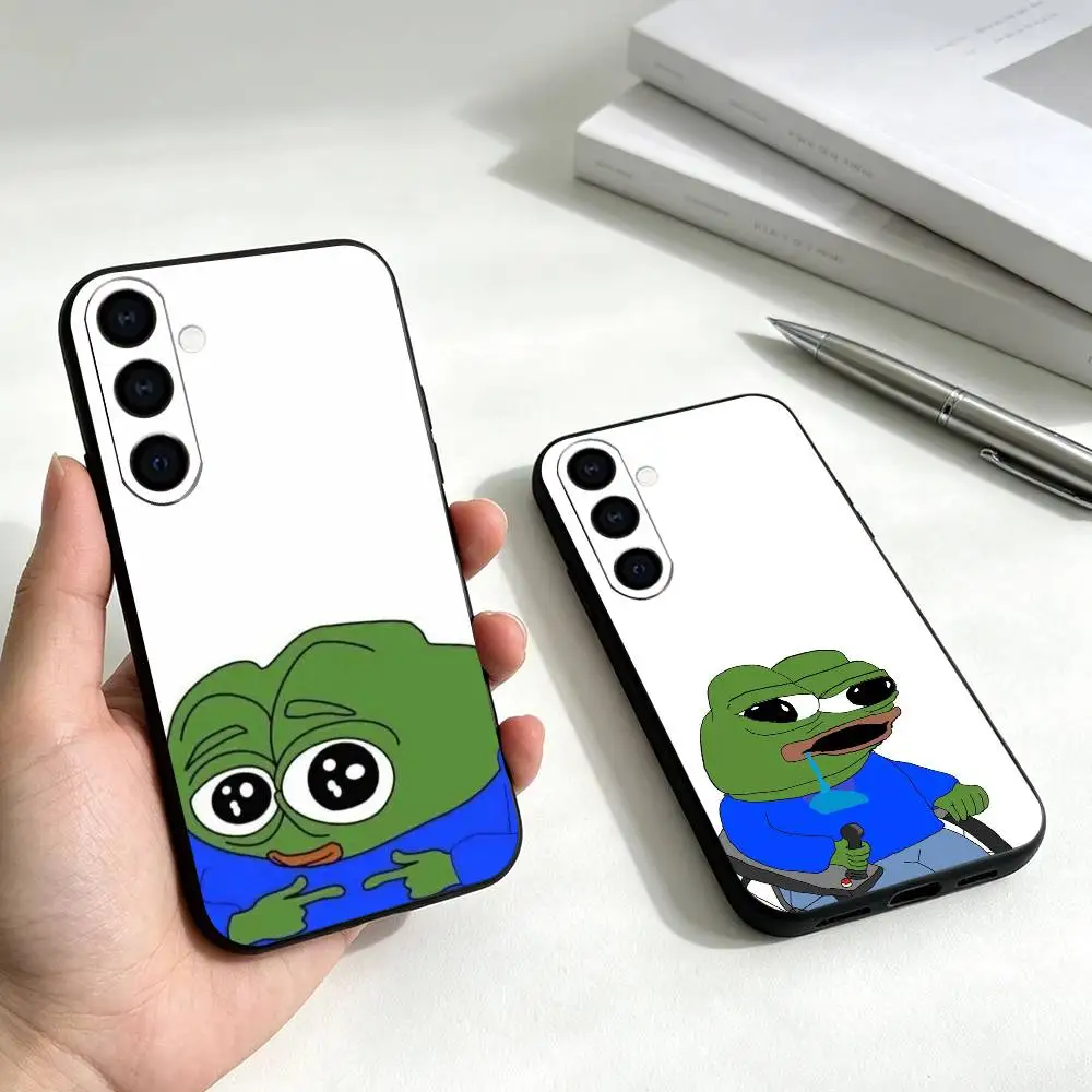 Funny P-Pepe the Frog Phone Case For Samsung Galaxy A73,A72,A71,A70,A53,A52,A51,Soft Silicone Black Cover Gift