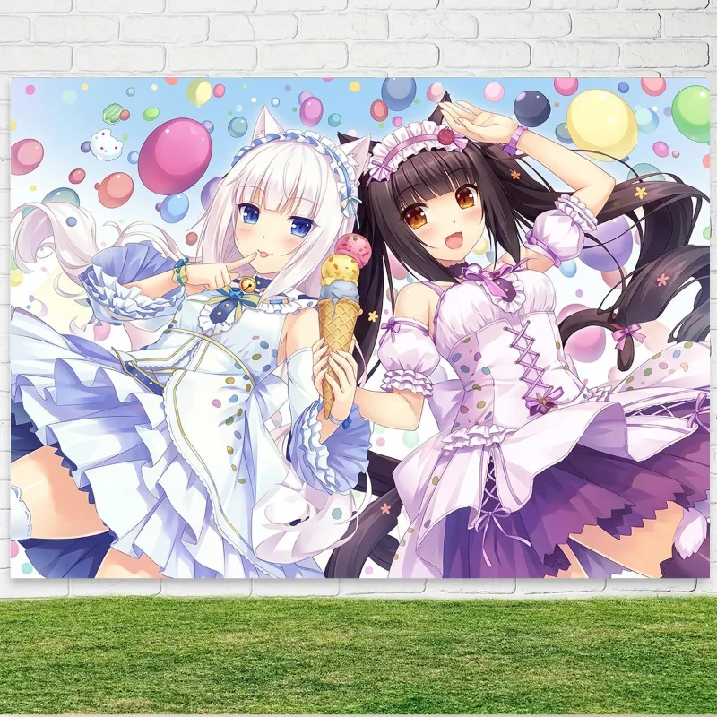 VIKAMA Cute Anime Tapestry, Dormitory, Bedroom, Gaming Room Polyester Fiber Wall Hanging, Room Decoration, Home Decor