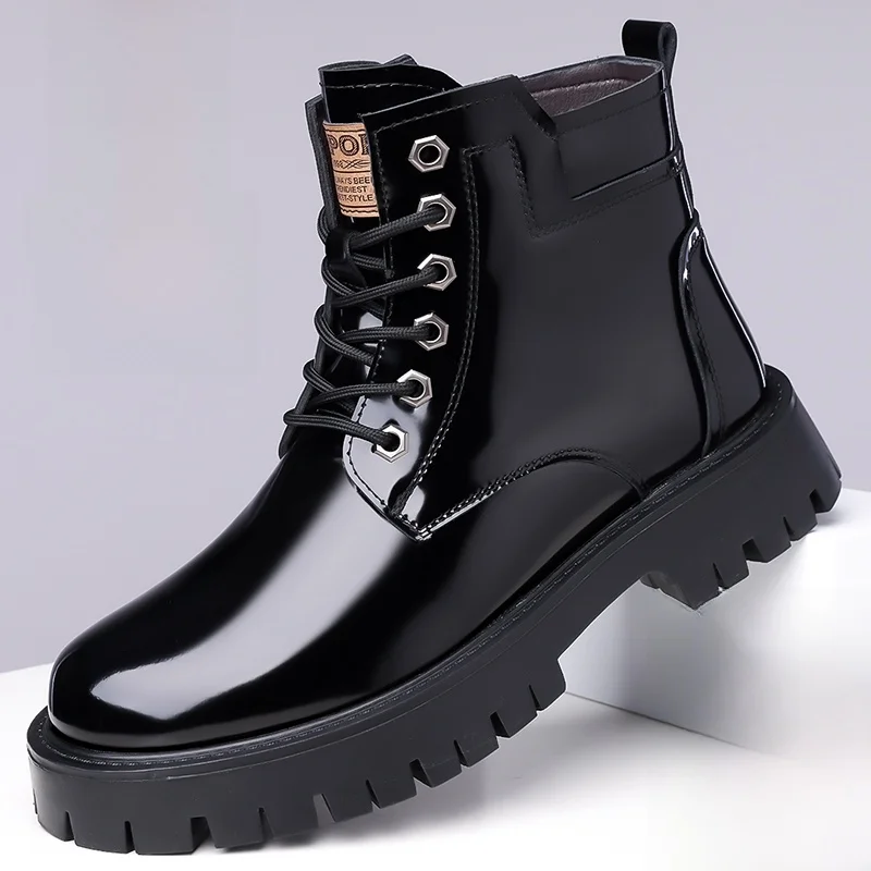 

Теплые высокие ботинки на подкладке Fce, мужские зимние кожаные рабочие ботинки Briti Sle Thi Bot на резиновой подошве