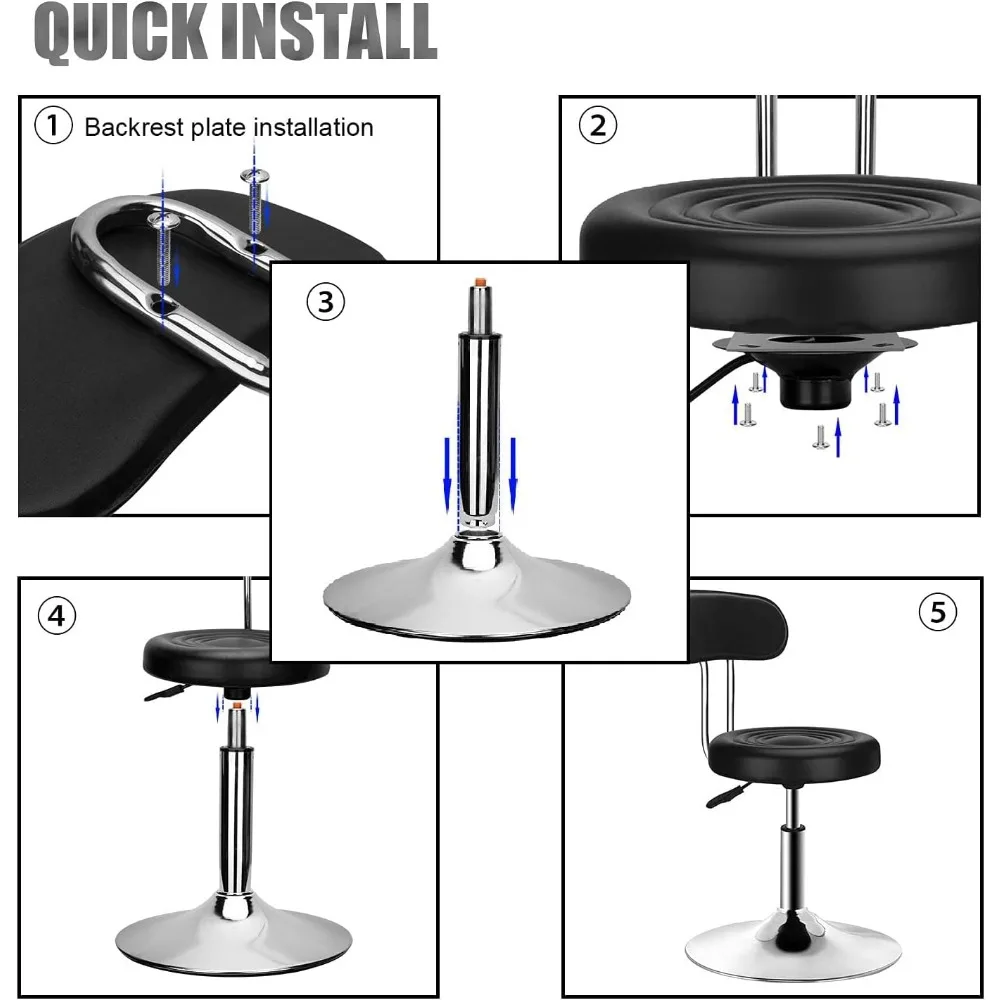 كرسي مكتب دوار مريح مع ارتفاع قابل للتعديل ودعم منتصف الظهر للاستخدام المنزلي والمكتب #5