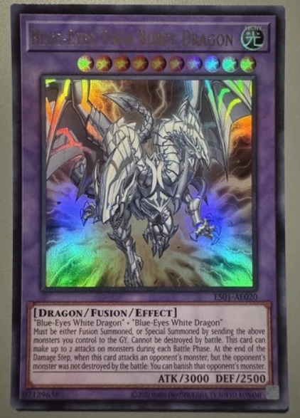 Yugioh KONAMI Duel Monsters ES01-AE020 Blue-Eyes Twin Burst Dragon Ultra Редкая азиатская английская коллекция мятная карта