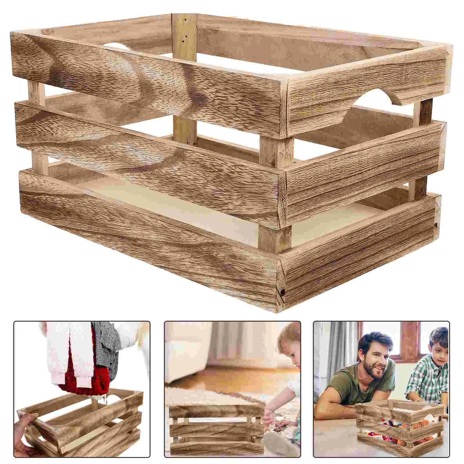 

Basket Storage Box Organizers and Woven Weave Baskets for Organizing Large Light Brown Wood Bin Baby