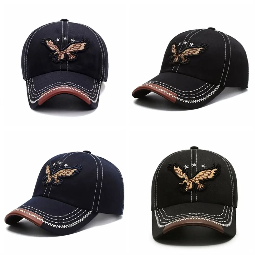 Outdoor Activities Embroidered Eagle Men's Hat Breathable Adjustable Baseball Cap Casual 3D Eagle Snapback Hat Golf Caps