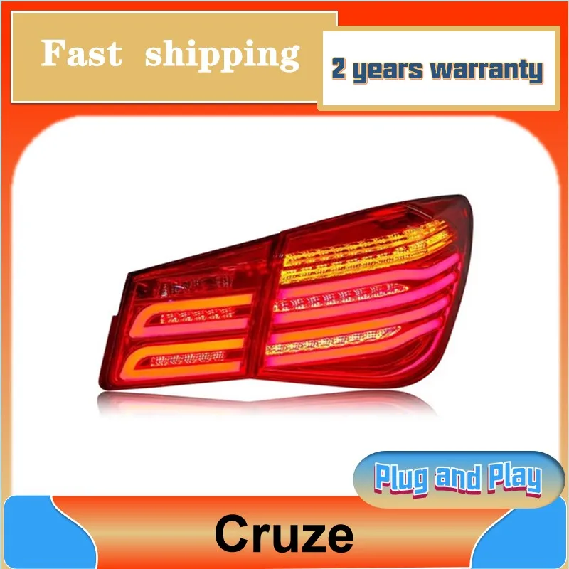 Carro Styling Tail Lamp para Chevrolet Cruze, 2009-2015, Cruze Taillight, DRL traseiro, Fog Brake, invertendo Turn Signal