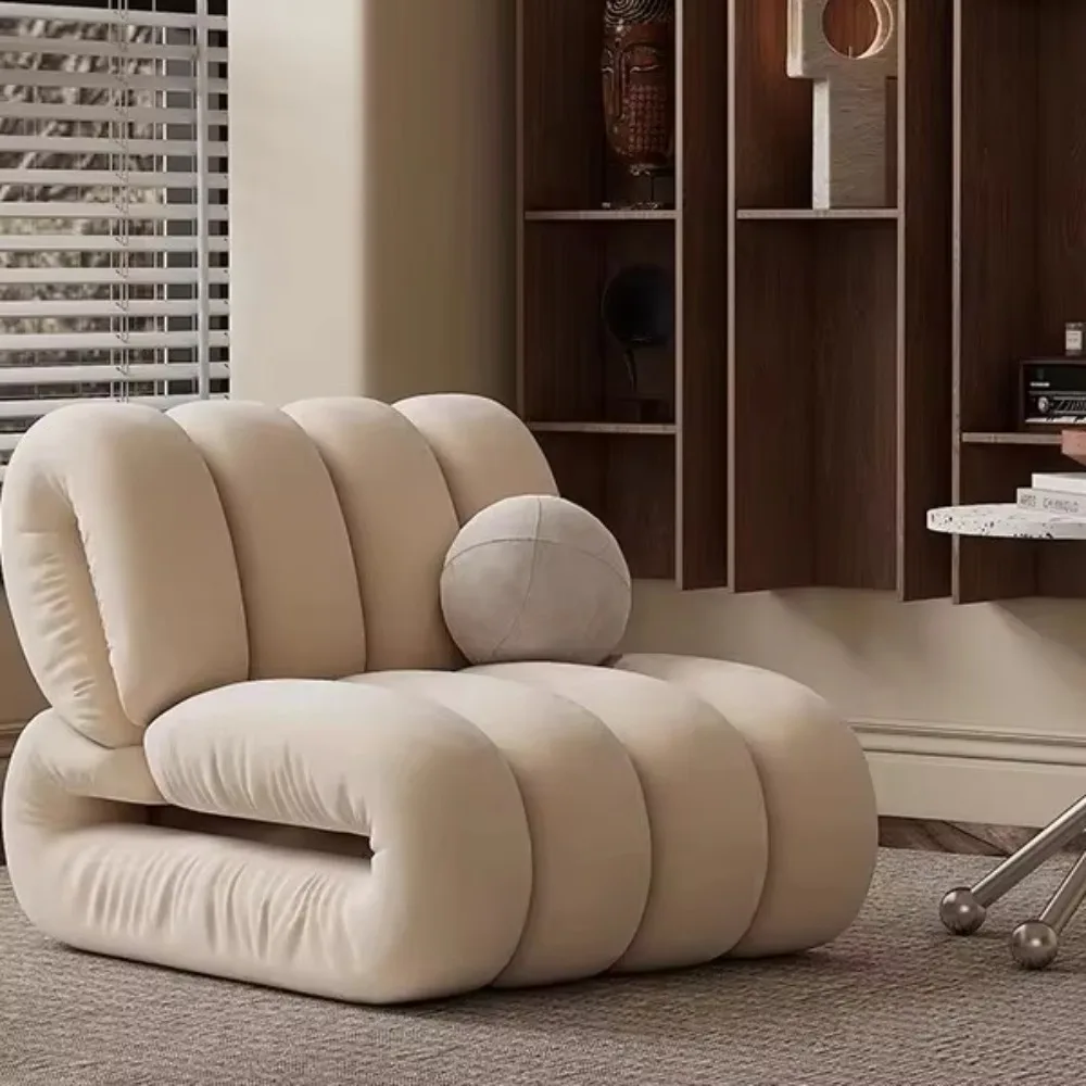 

Modern Nordic Single Sofa Chair for Living Room Bedroom Balcony Accent for Lazy Leisure Lie-Down Sleeping Small Apartments