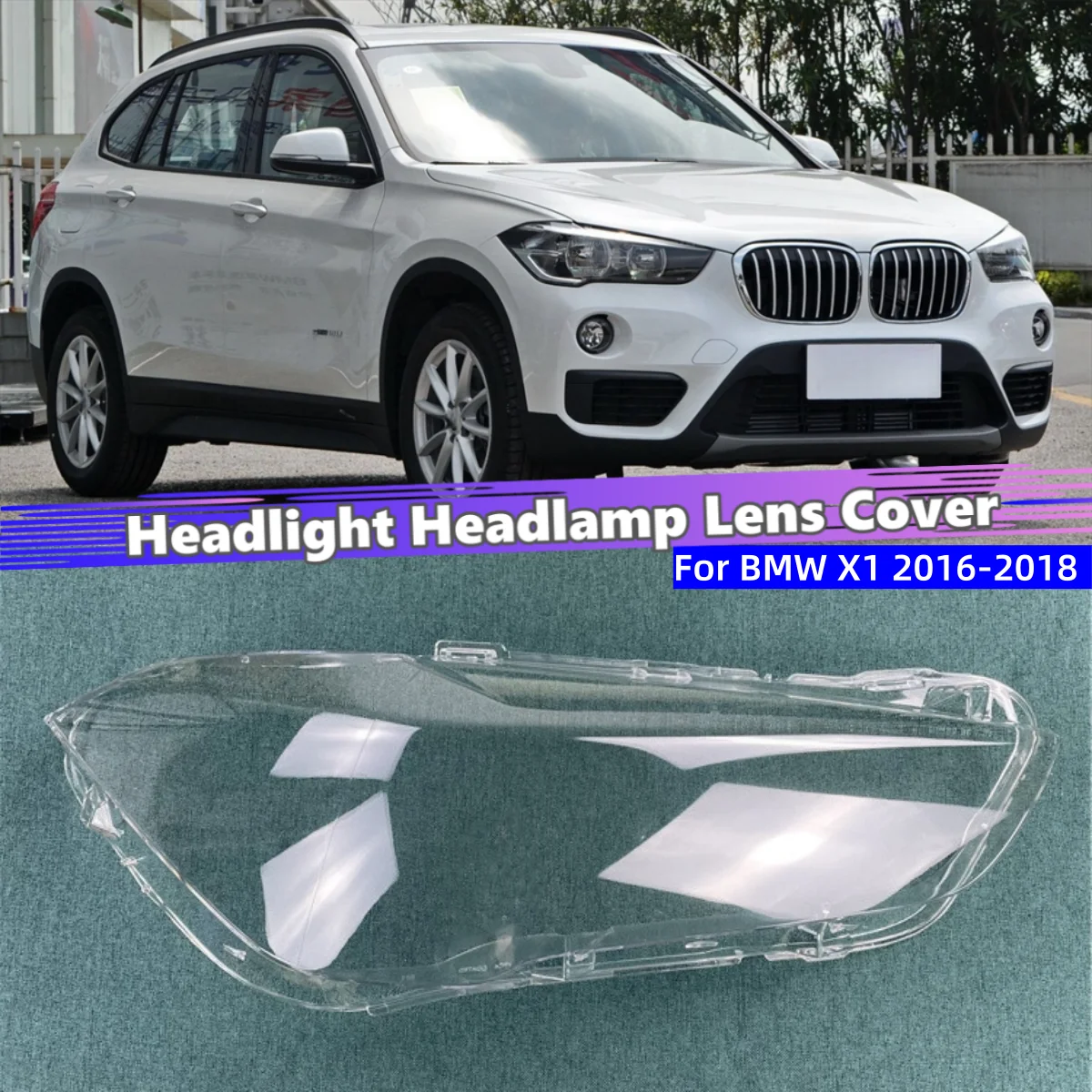 For BMW X1 F48 F49 2016 2017 2018 Car Acccessories Lampshade Headlight Lights Glass Car Front Headlight Lens Cover Lights Shell