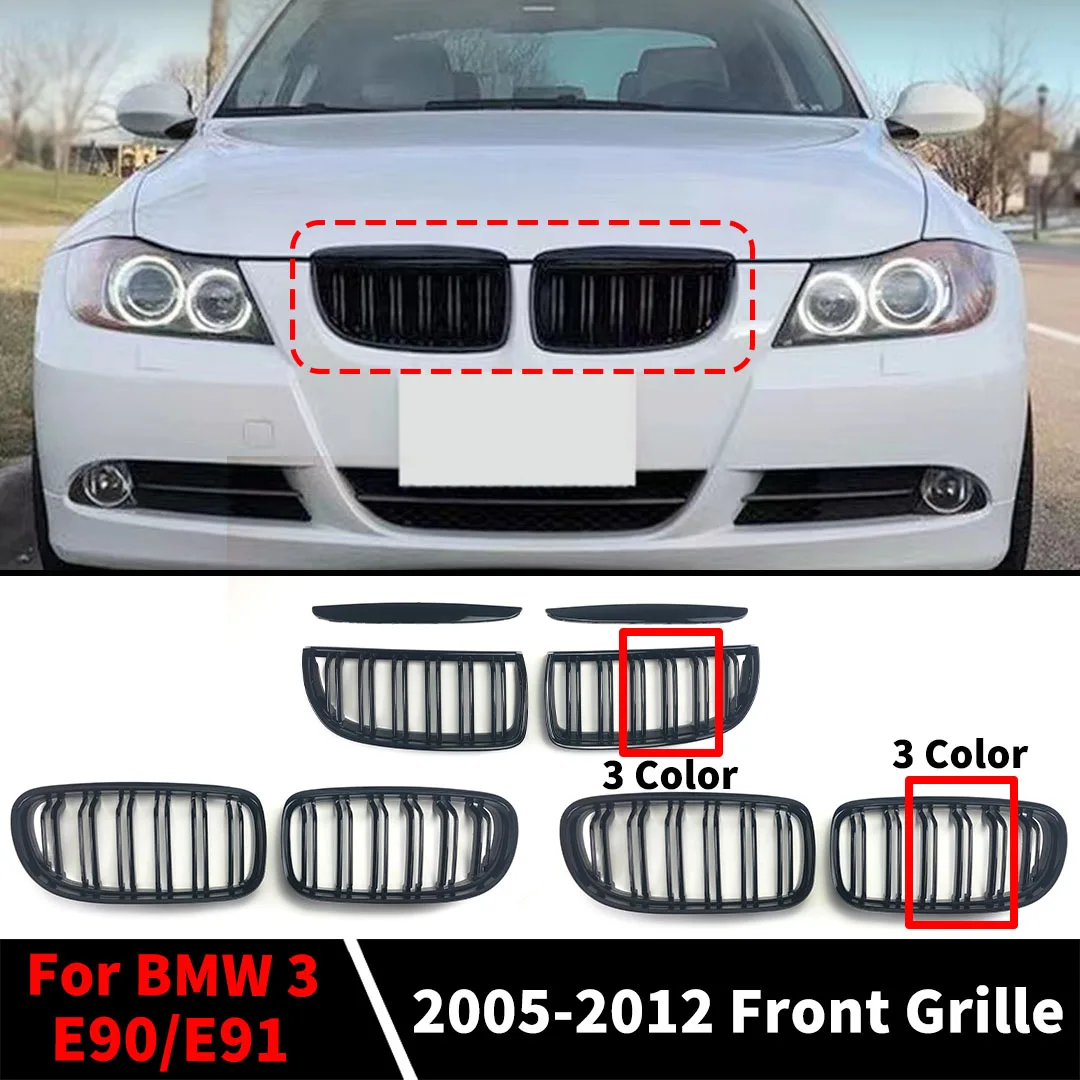 

2 Line Front Kidney Radiator Grille Middle Mesh Grill For BMW 3 E90 E91 2005-2012 320i 325i 330i 335i Grid Tuning Accessories