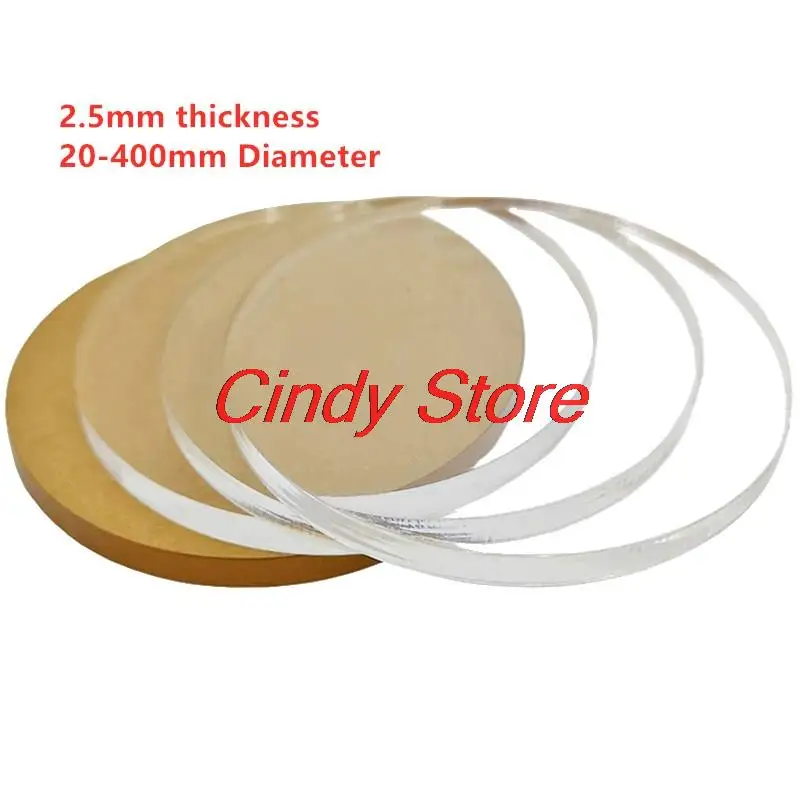 2.5mm Clear Extruded Acrylic Circle Earrings With Hole Acrylics Discs Beads For picture frames DIY Craft CD racks 20-400mm Dia