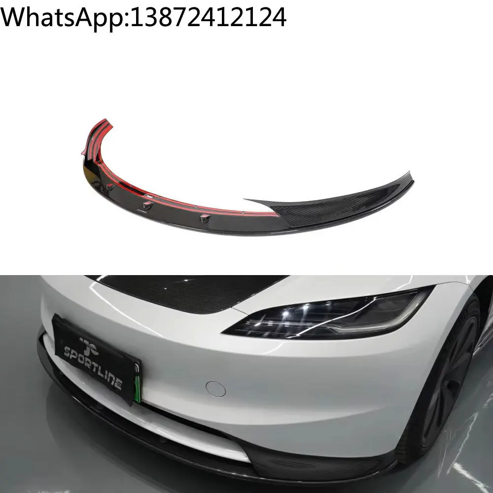 

Carbon Fiber Front Bumper Splitter Lip Chin for Tesla Model 3 Electric 2023 2024 EV Auto Parts
