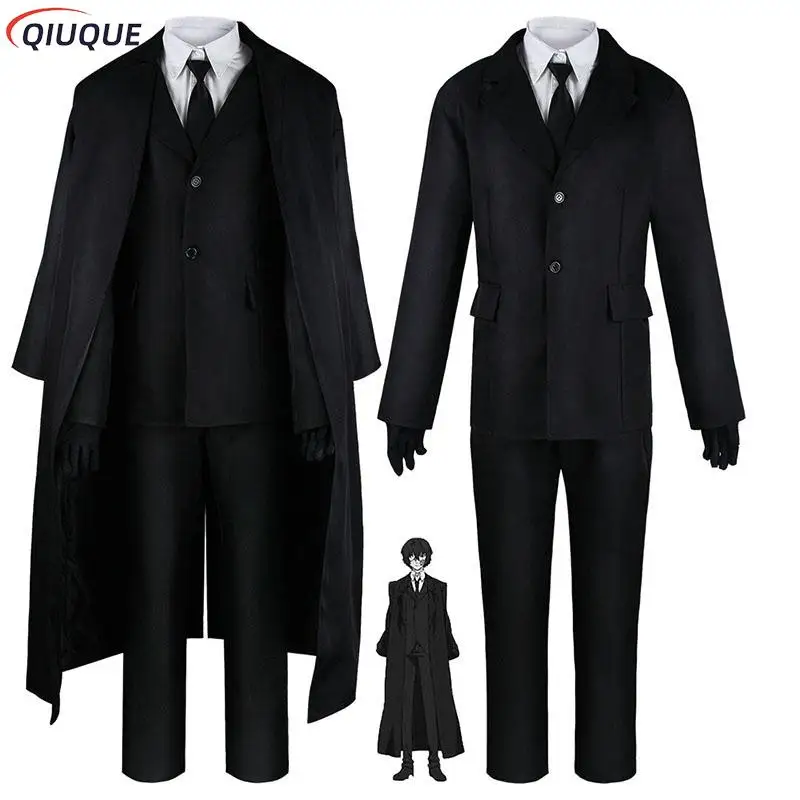 Osamu Dazai Cosplay Kostüm Perücke Frauen Männer Outfits Anime Anzug Comic con Kleidung