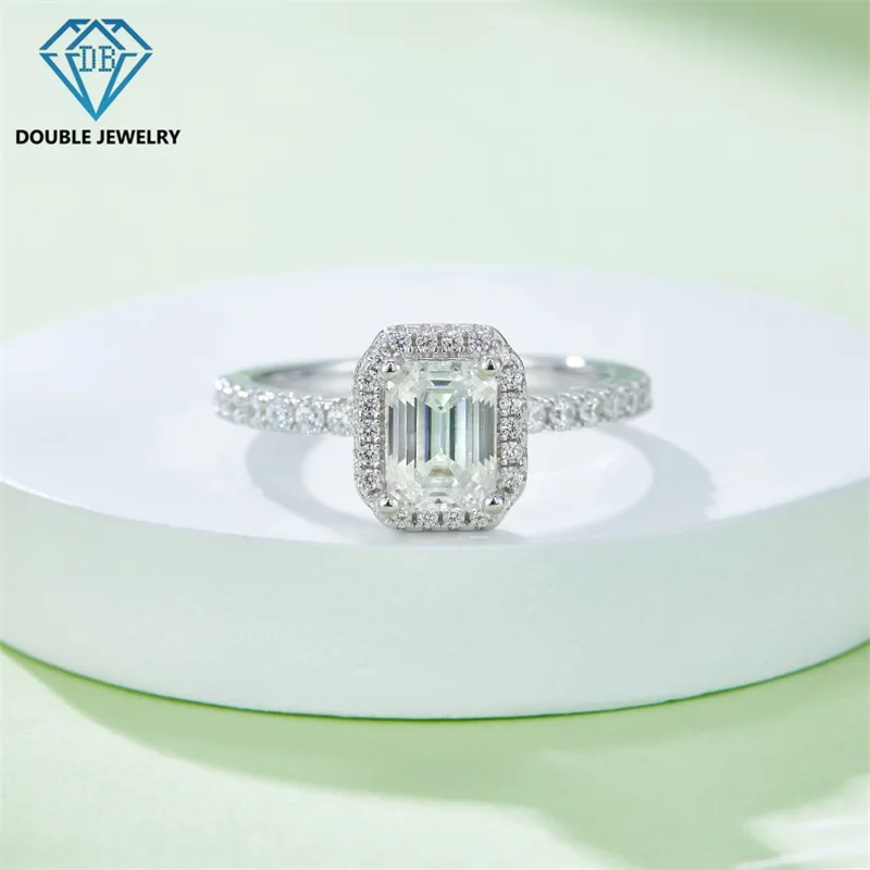 

Double Jewelry Luxury style moissanite diamond rings For Women S925 sterling silver Wedding party gift Fine Jewelry wholesale