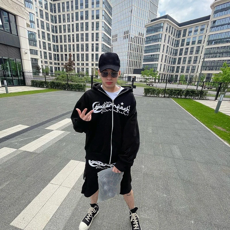 

Sweater 2022 new autumn European and American Gothic alphabet hooded sweater casual loose hoodie for men and women