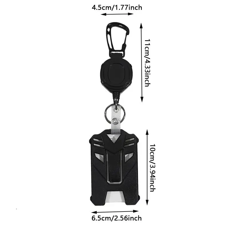 Neuer Ausweishalter mit Karabinerhaken, Taktischer ID-Halter mit Einziehbarer Rolle, Kletterkarabiner, Multifunktionales Zubehör