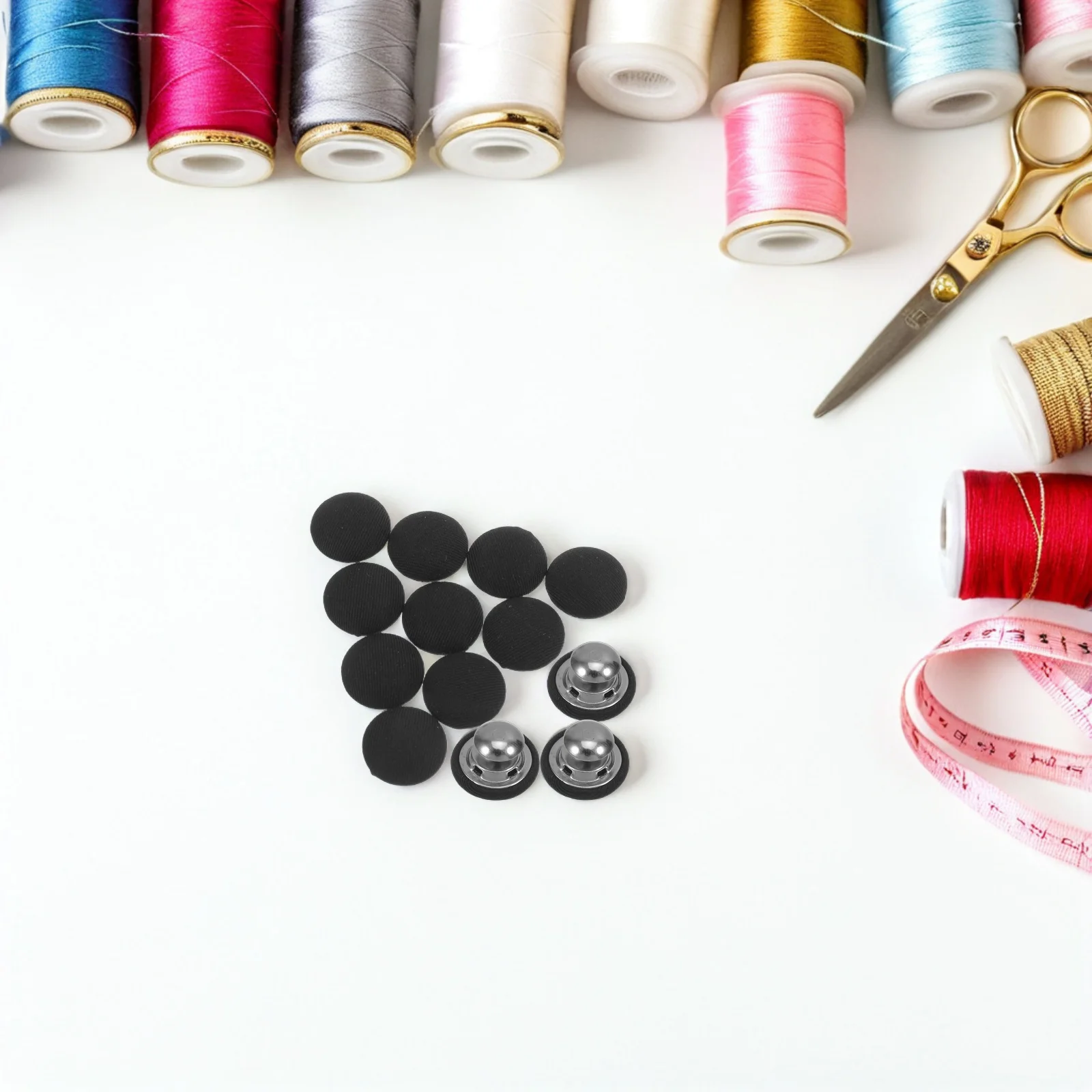 

30Pcs Fabric Covered Hat Button Round Metal Topper Cap Fastening Button Easy Install Snap Kit for Sports Hat Vintage Cap