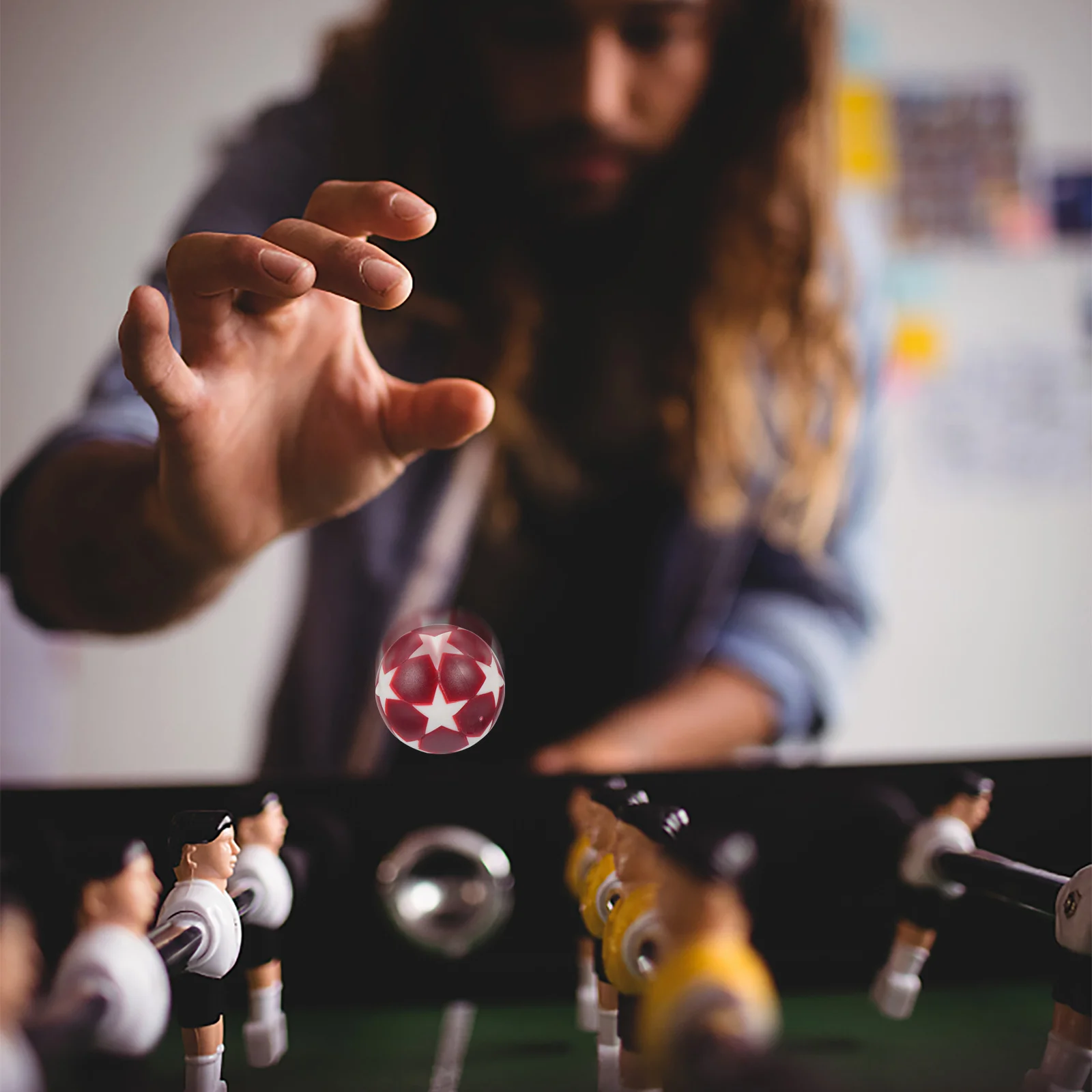 10 Pcs Football Machine Foosball Game Supplies Table Accessory Plastic Toy Star Pattern Accessories