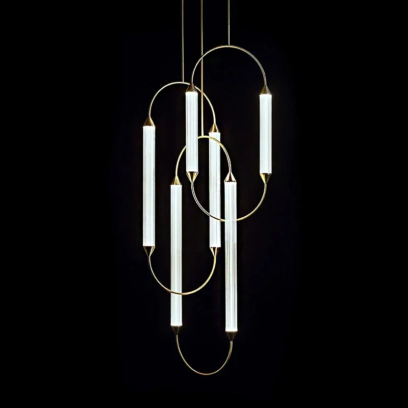 Nordic modern simple hotel front desk table light bar designer creative personality geometric line restaurant chandelier