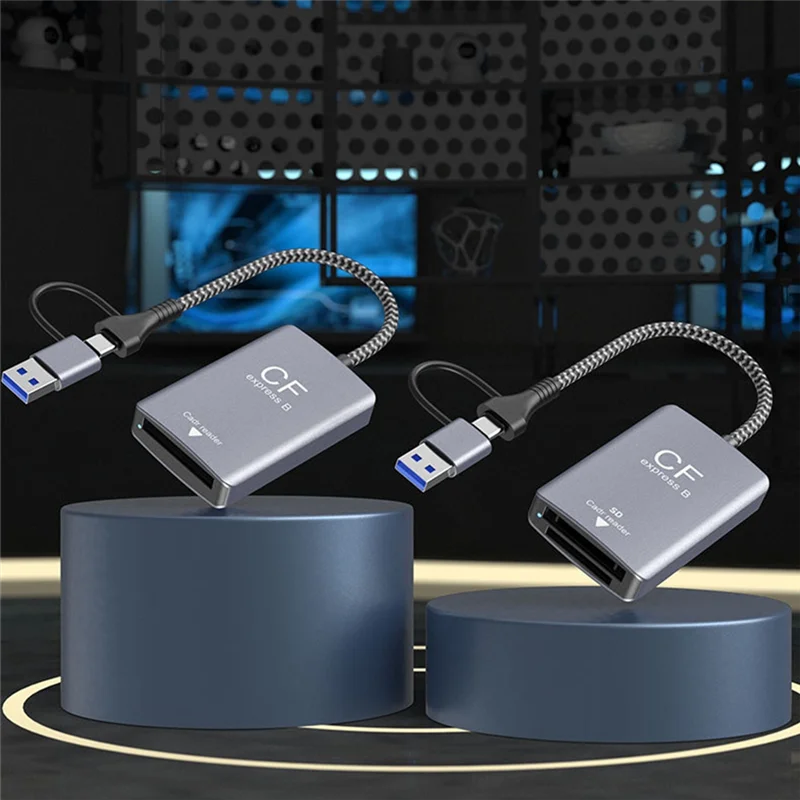 ABJA-2 In 1 CF Express Type B Card Reader CF Express Card Reader Type B Adapter USB 3.2 10Gbps Portable CF Express Reader