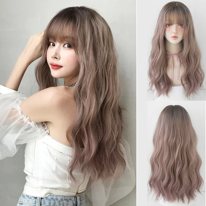 

Clearance Sale: 22-Inch Wavy Curly Hair With Bangs, Natural Synthetic Hair, Suitable For Women'S Daily Parties, Halloween Wig