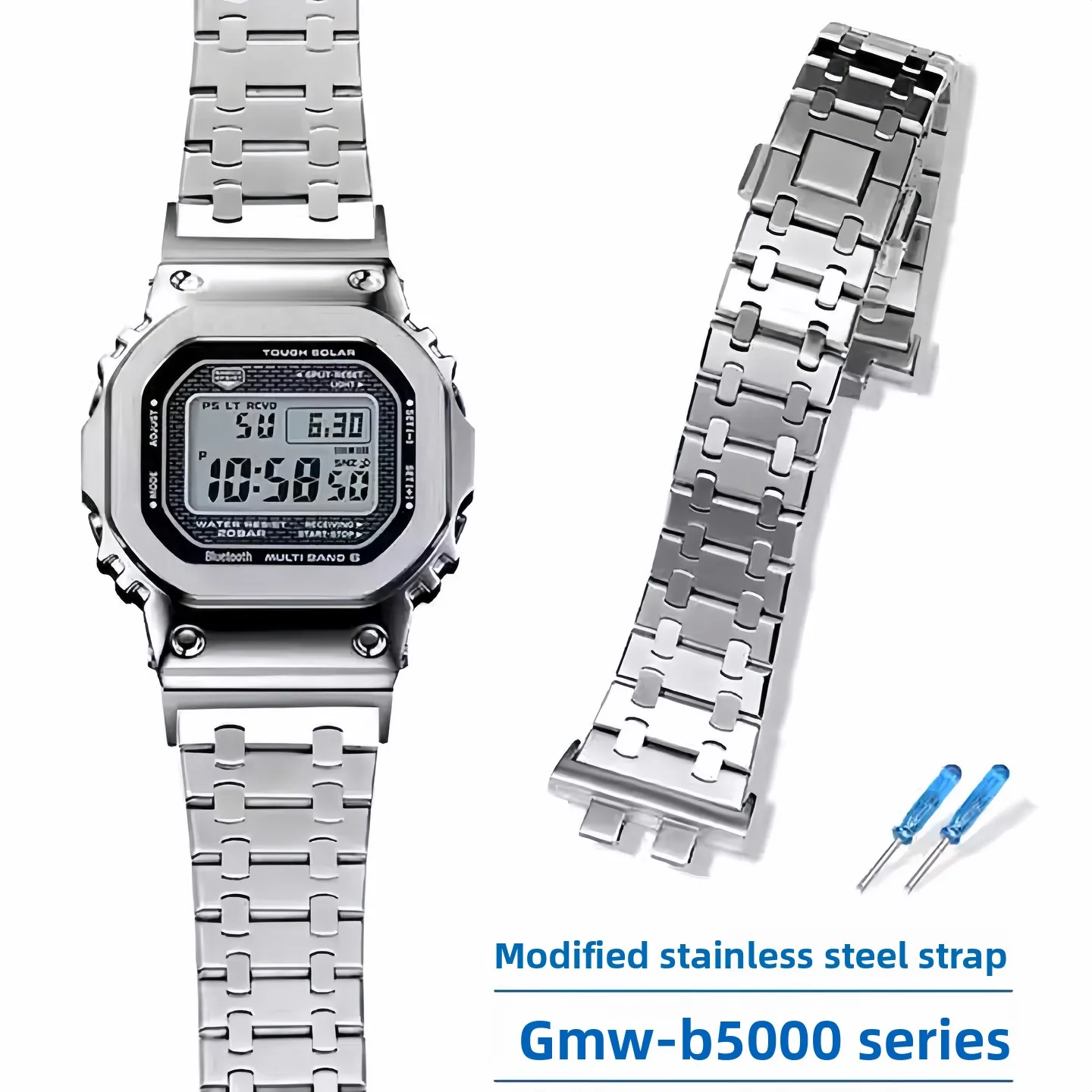 High quality Stainless steel Strap For Casio G-SHOCK GMW-B5000 GM-B2100 Modified Watch band Wristband Men Bracelet Accessories