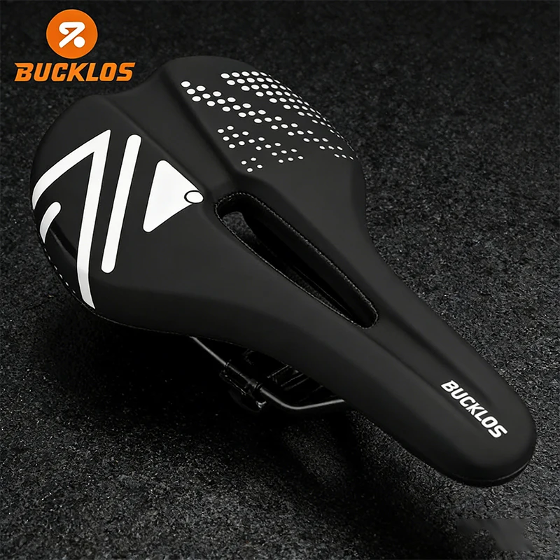 

BUCKLOS Bike Saddle MTB Seat Breathable Shock-Absorption Cushion Hollow Racing Cycling Seat Soft Comfortable Bicycle Cushion