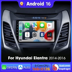 Android 16 Car Radio Carplay Auto GPS Navigation Multimedia Player For Hyundai Elantra Avente i35 2011 - 2015 video Stereo 2 DIN