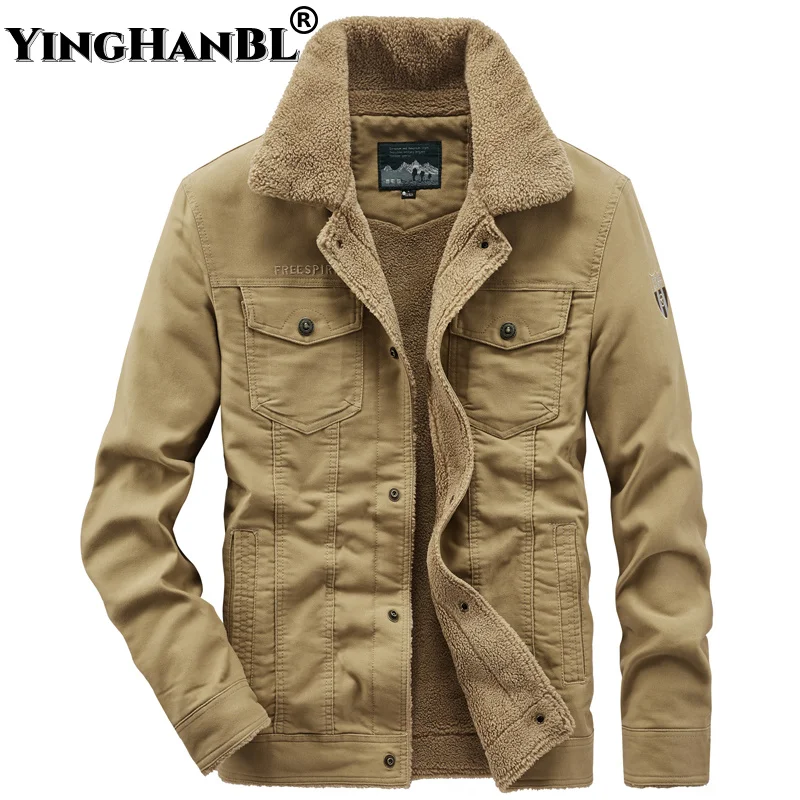 

Big size Until 8XL Thick Warm Winter Military Fleece Loose Cargo jackets Male Cotton Casual Air Force Flight Jacket men clothing