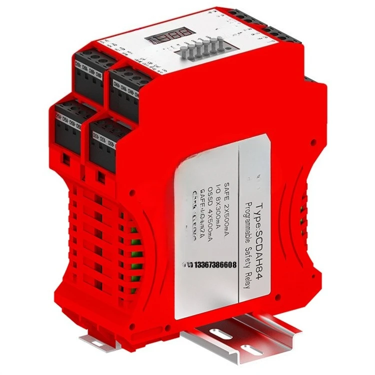 

Programmable industrial safety relays for connection to PLC