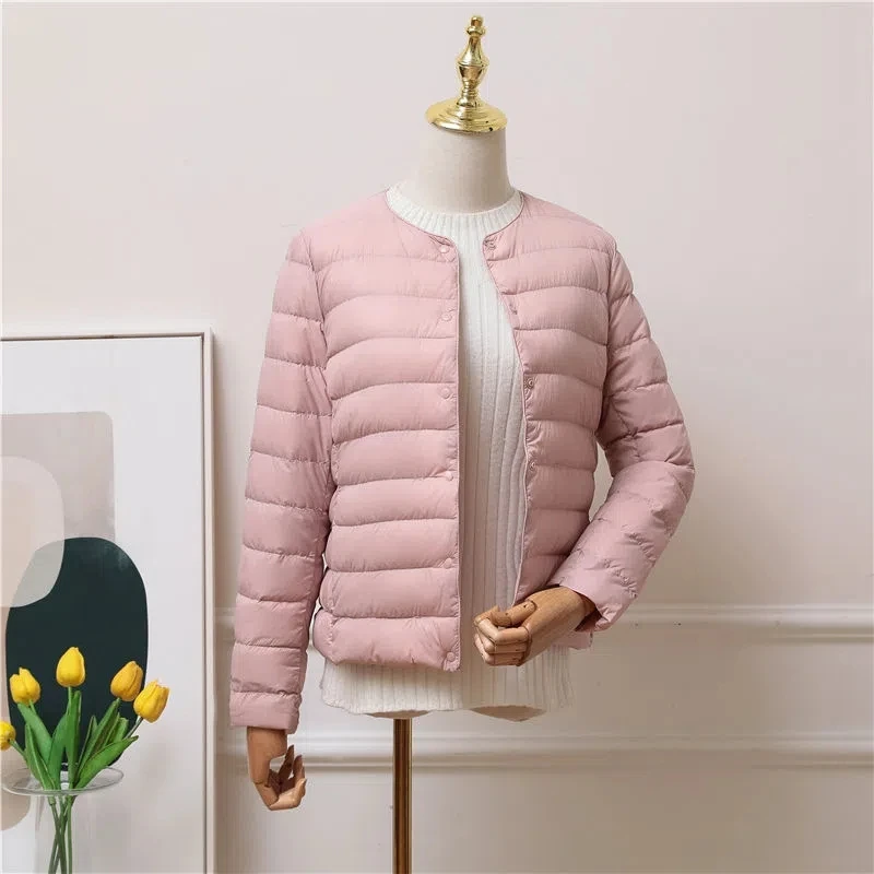 New Autumn Winter White Duck Down Coats Middle-aged Women's Thin Warm Down Jacket Coat Mother Clothing Long Sleeve Down Parkas