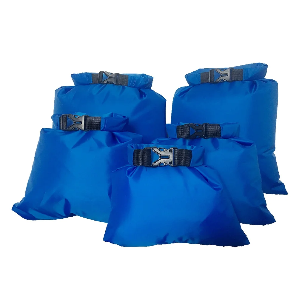 5Pcs Waterproof Dry Bag Pouch Set Portable Sizes Xl Xxl Watertight Roll Top for Kayaking Rafting Camping Boating Outdoor