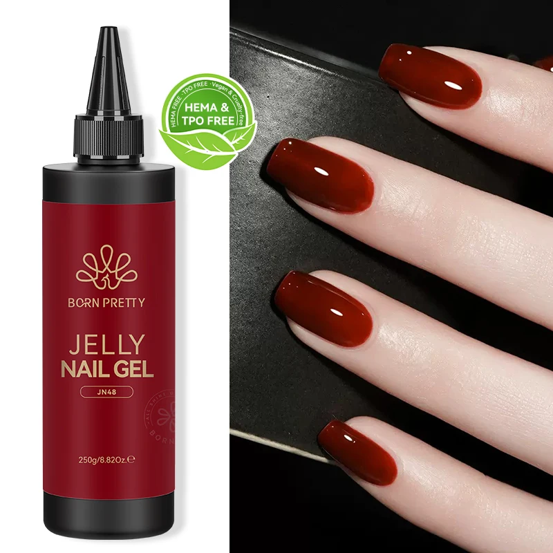 

BORN PRETT 250g Milky White Gel Nail Polish Jelly Nude Pink Transparent Clear Natural Color French Soak Off UV Construction Gel