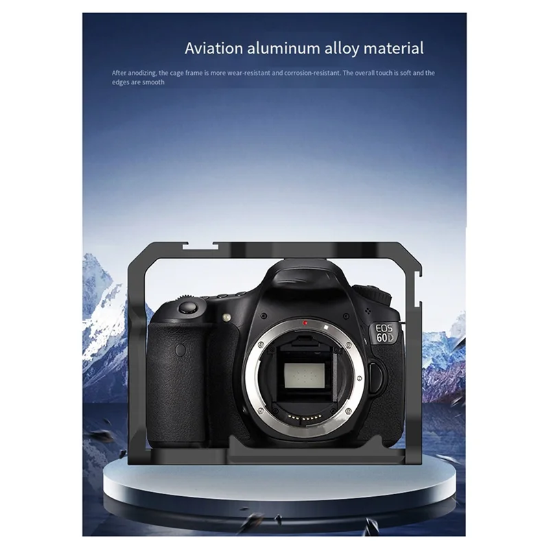 ABKI-Neue Aluminiumlegierung Kamerakäfig Rig mit Kaltschuh 1/4 3/8 Gewinde für Canon EOS 70D 80D 90D Schutzrahmen Fotografie