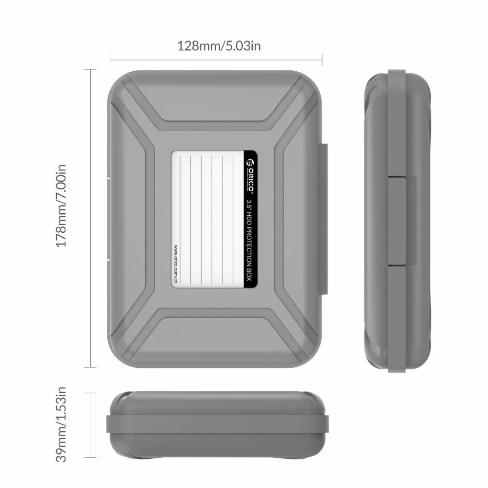 Custodia e custodia per disco rigido portatile da 3.5 pollici ORICO custodia protettiva antiumidità per HDD scatola per disco rigido nera