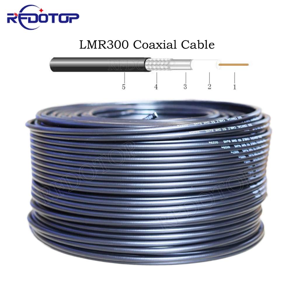 

LMR300 Coaxial Cable High Quality Low Loss 50 Ohm 50-5 LMR-300 Pigtail Jumper Wire Cord 50CM~200M