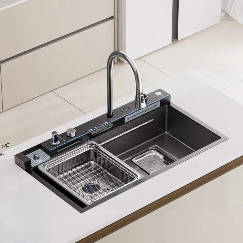 

Large Inner Diameter Kitchen Large Single Tank Nano Sink Slag Collection 304 Stainless Steel