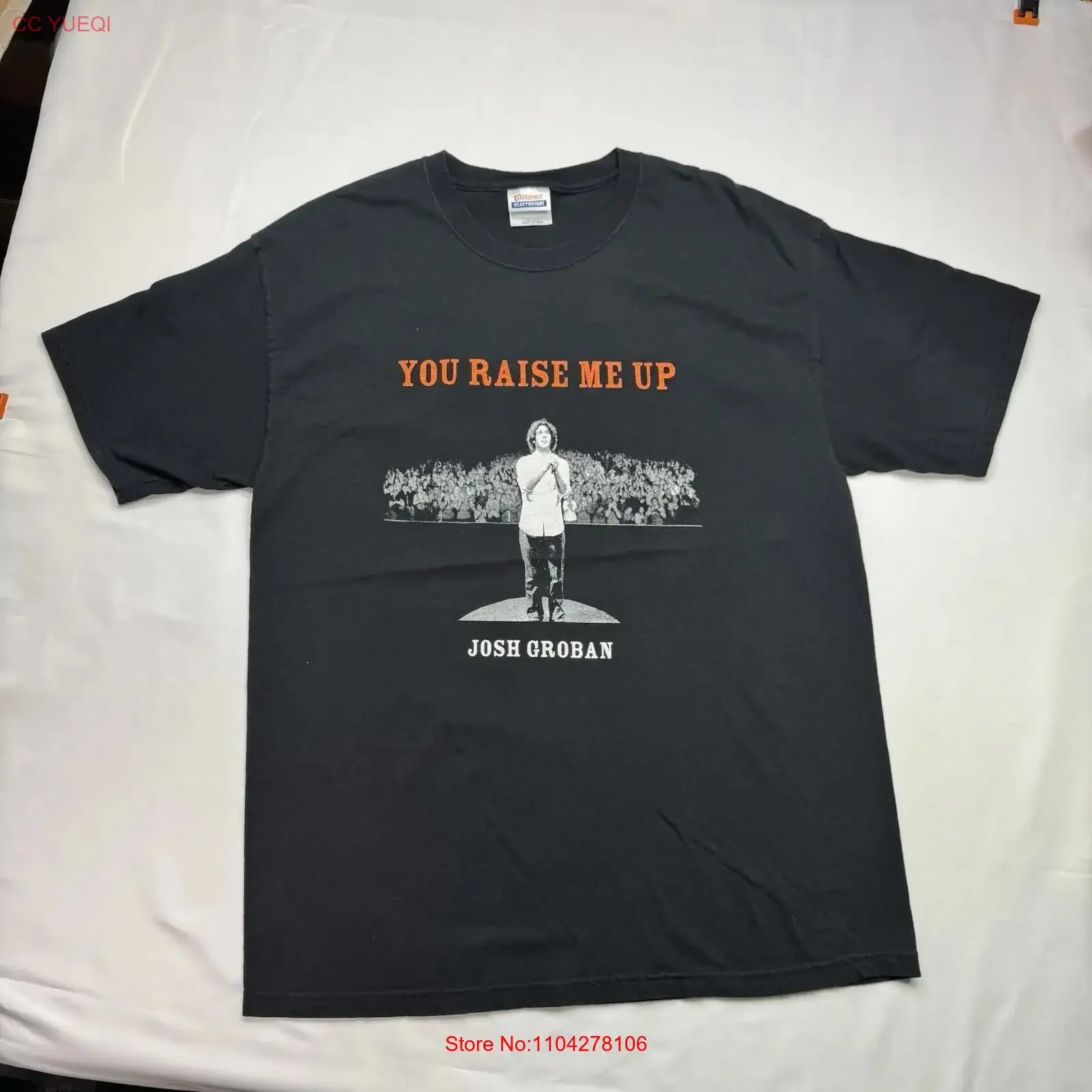 Josh Groban You Raise Me Up Official Fan Club T Shirt Men's Large Black vintage Washed streetwear designer clothes Slightly