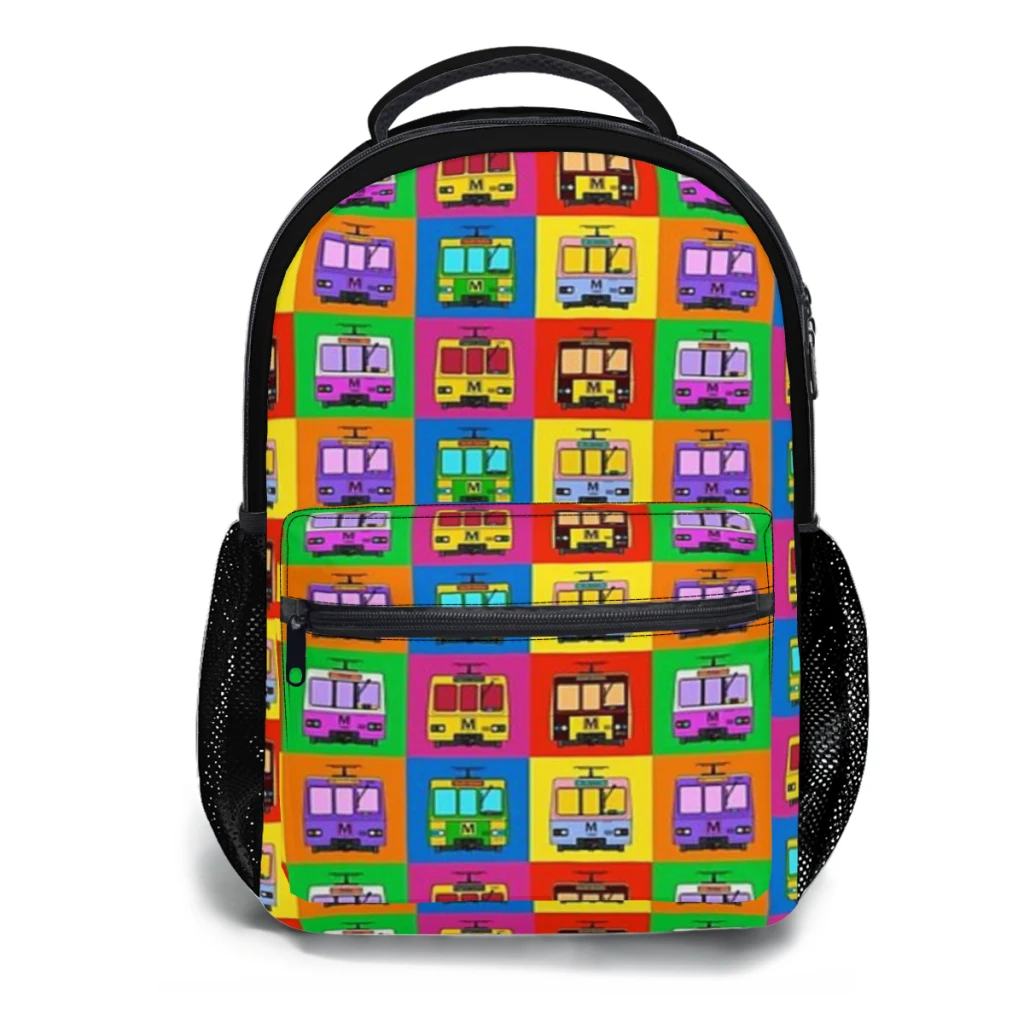 New Fashionable  Metro Pop Art Backpack Bag Large Capacity Trendy Book Bag Multi-pockets Adjustable 17inch