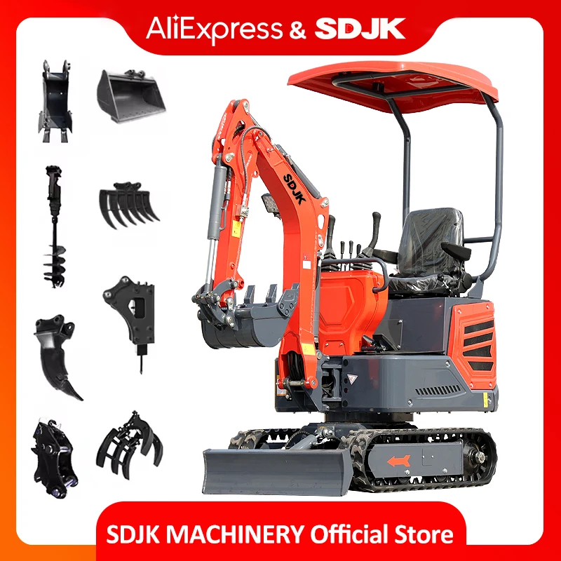 

Factory Wholesale 1Ton 1.2 Ton Mini Excavator Household Machine Digger Hydraulic Crawler Excavator for Sale Customized