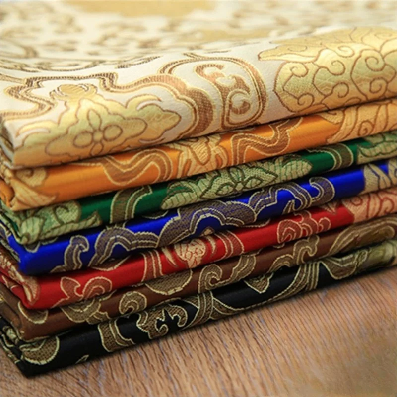 150cm wide nylon rich brocade silk fabric sofa cushion pillow satin cloth table